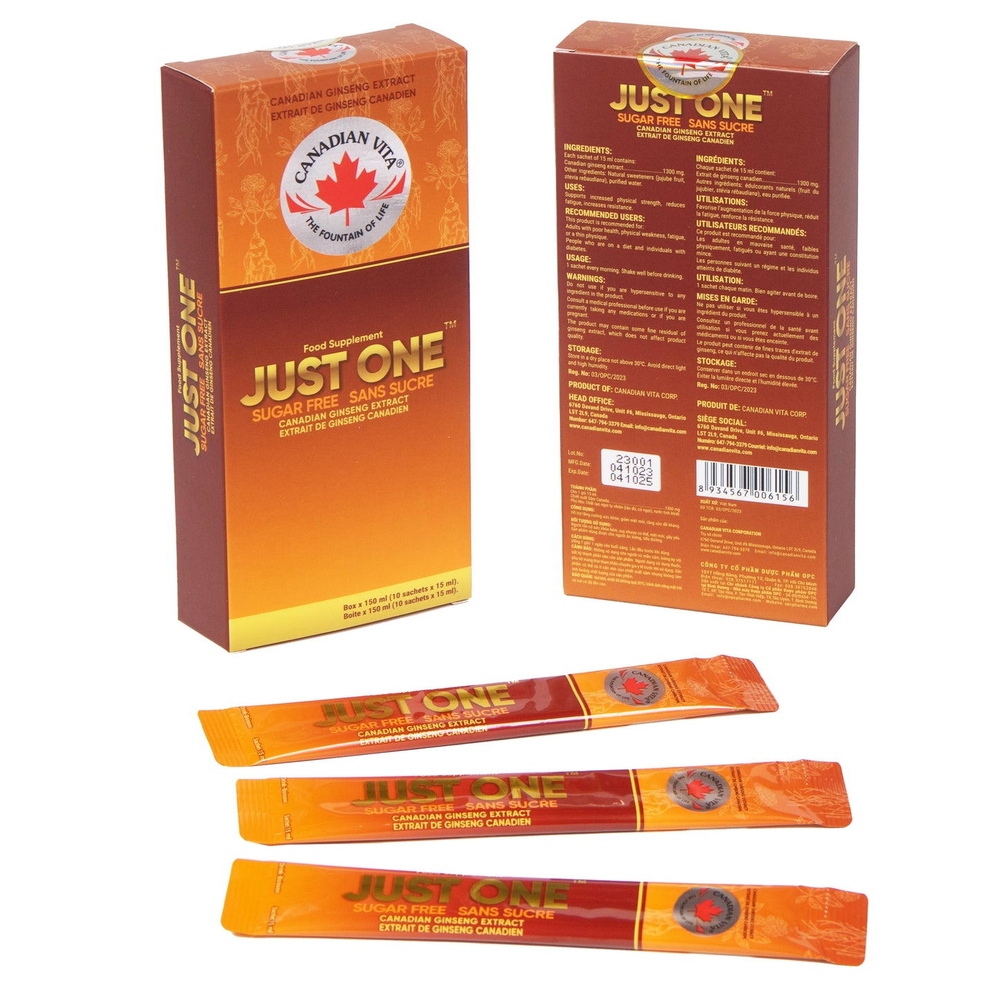 Just One Sugar Free Ginseng Extract Set - 30 sticks